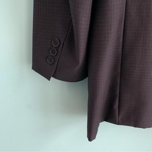 Canali Proposta Super 120’S Mens Tailored Wool Plaid Tall Sport Coat Blazer 44L - Picture 8 of 14